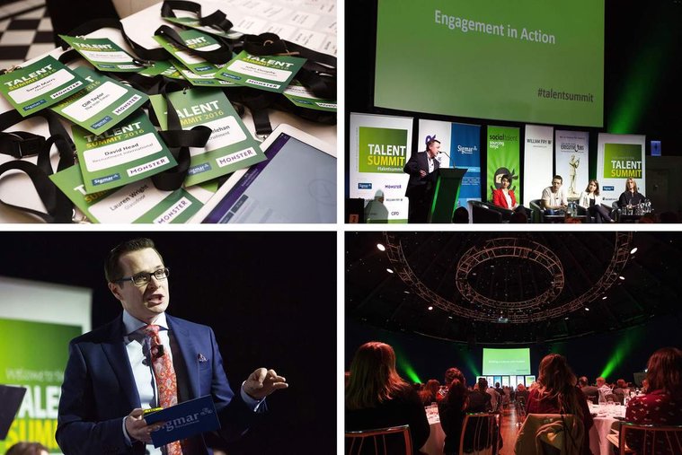 Collage of professional event photography from the Talent Summit in Dublin, Ireland.  Live event photographer www.1image.ie