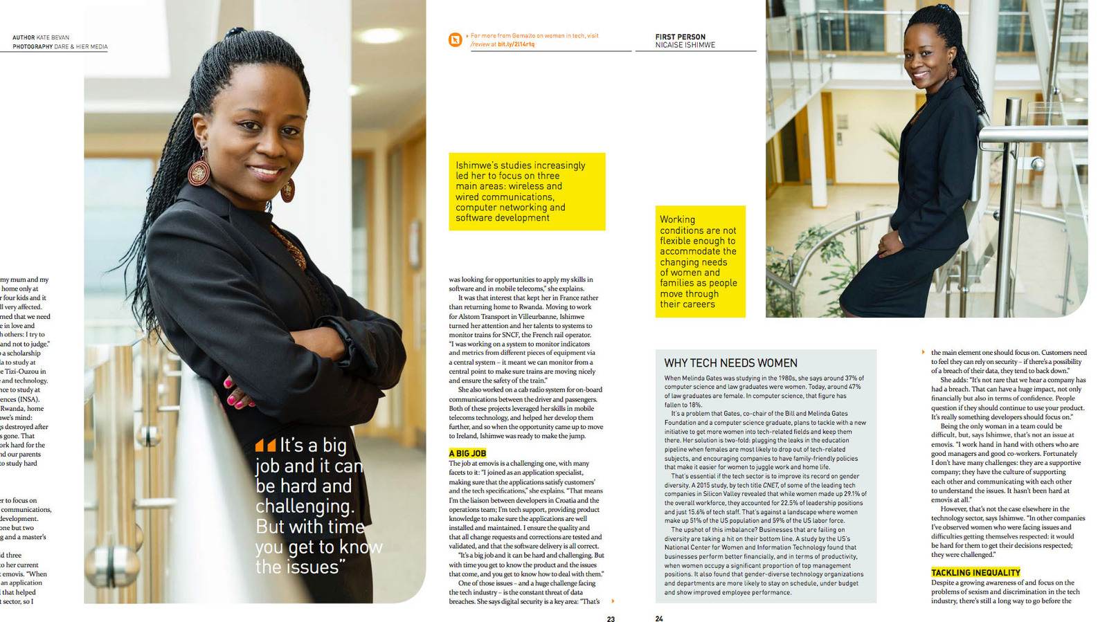 Magazine article profile photography: Portraits of woman in tech industry