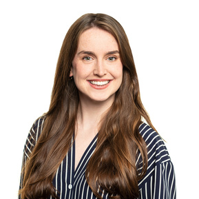 Professional LinkedIn Headshot of Female white background photography studio