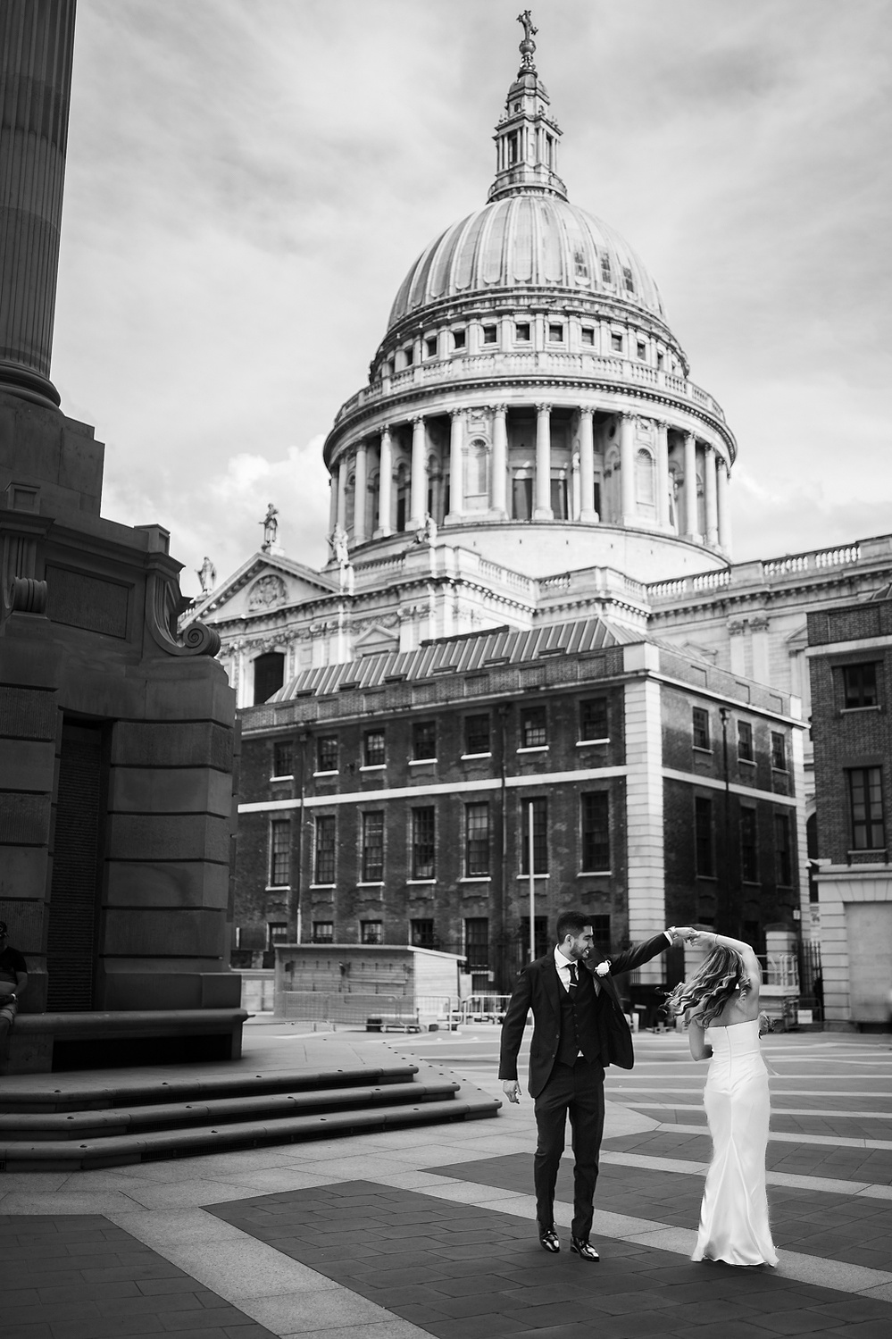 St Paul's Paternoster Square Wedding Bride and Groom Dancing