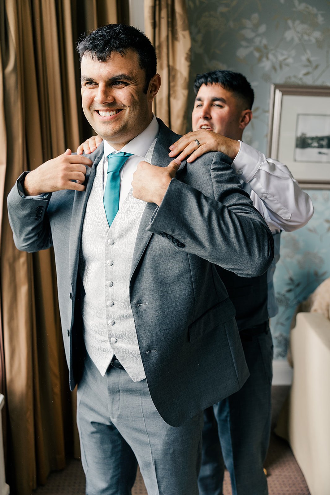 Grovefield House Hotel Wedding groom prep