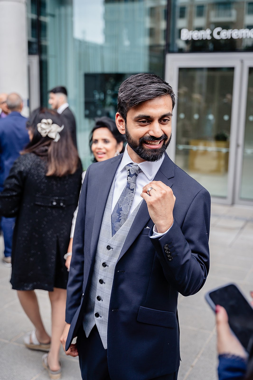 Brent Civic Centre Wedding Groom Showing Ring