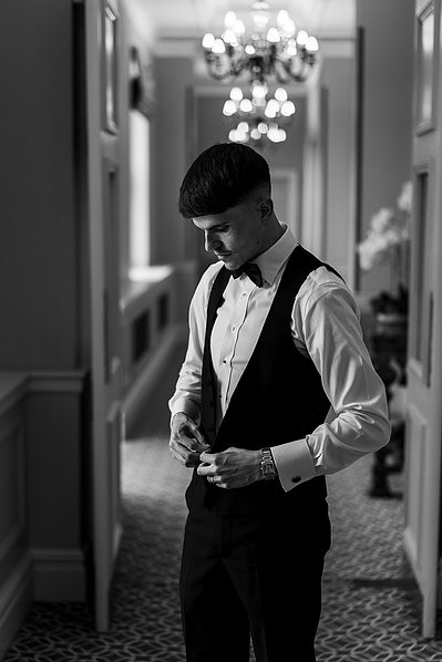 Down Hall Hotel Wedding Groom Prep