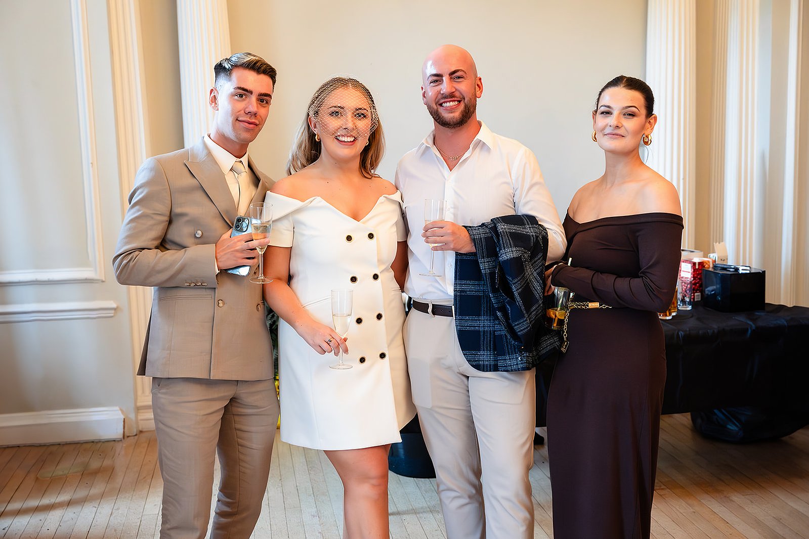 York House Wedding London Bride with Guests in Terrace Room