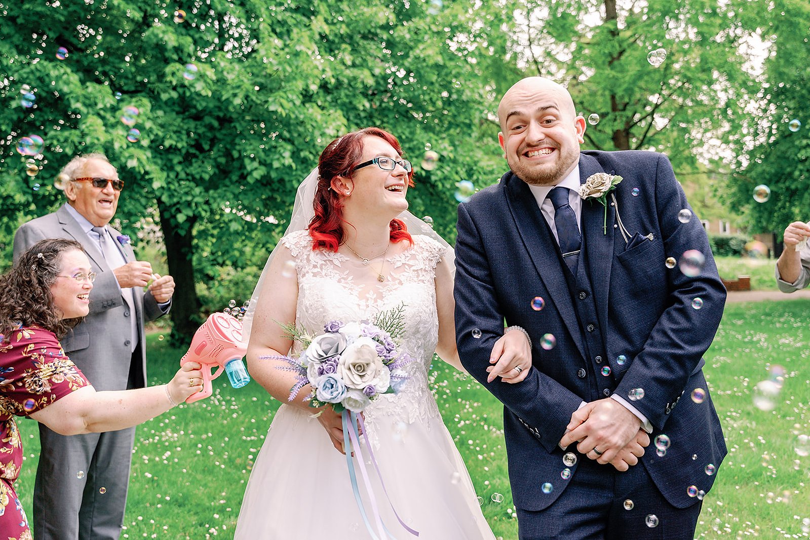 Hillingdon Register Office Wedding Lawn Bubbles