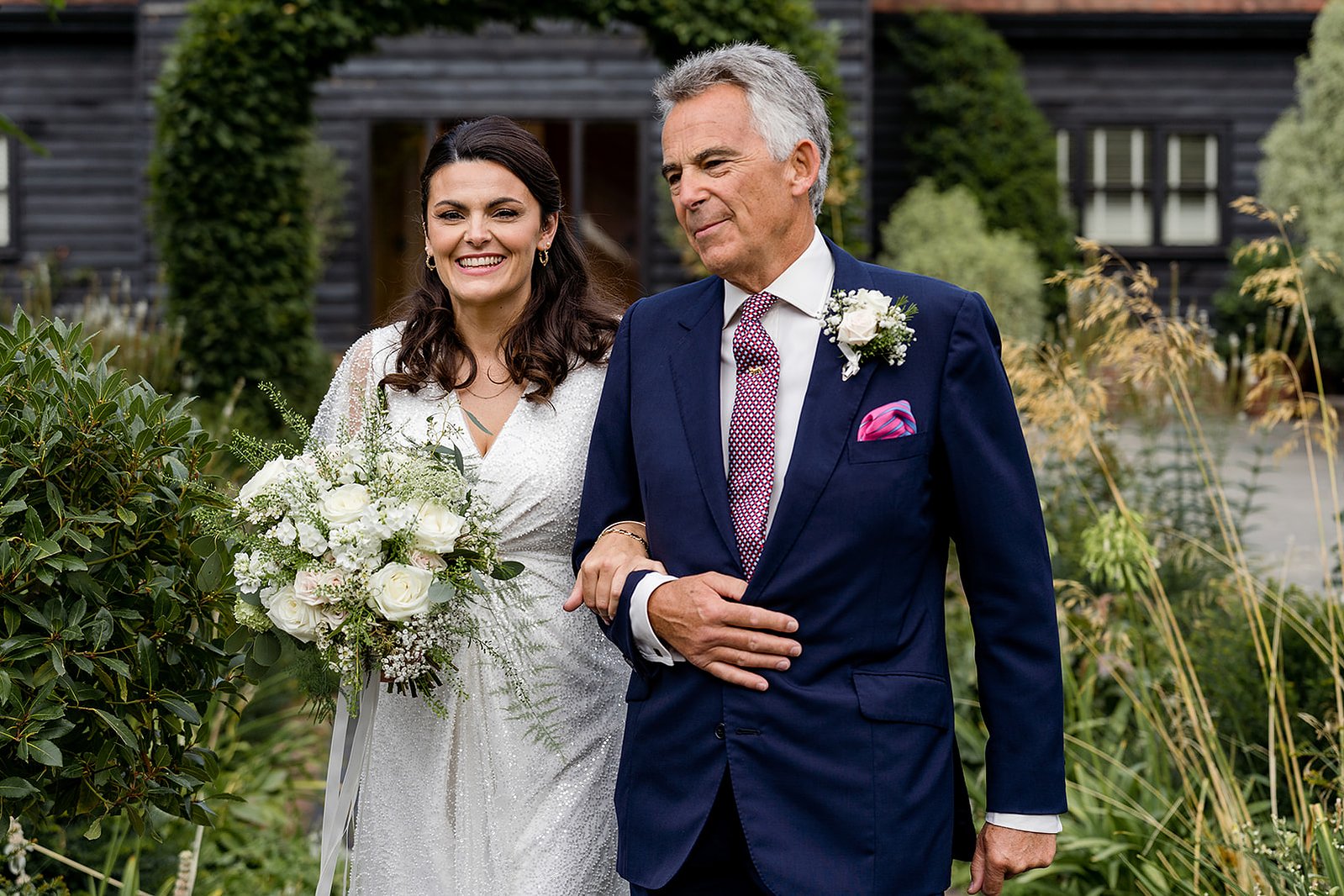coltsfoot wedding bride and father
