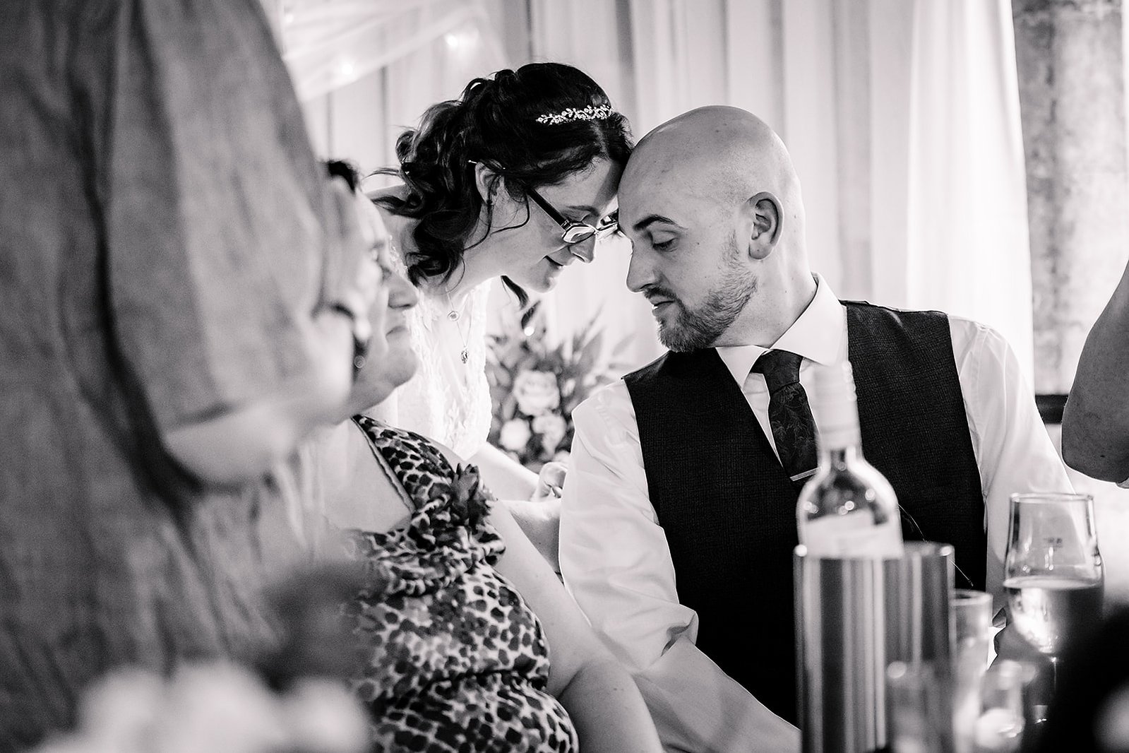 The Woodman Pub Pinner Wedding Bride & Groom Black & White