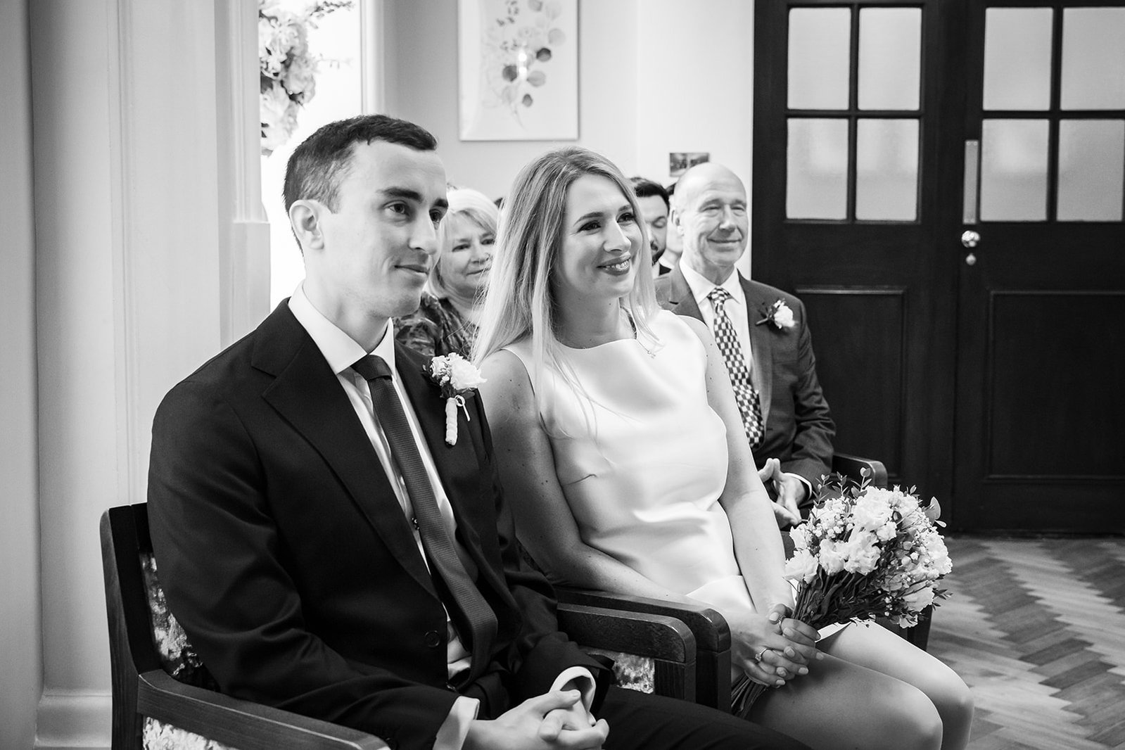 Chelsea Old Town Hall Wedding Bride and Groom