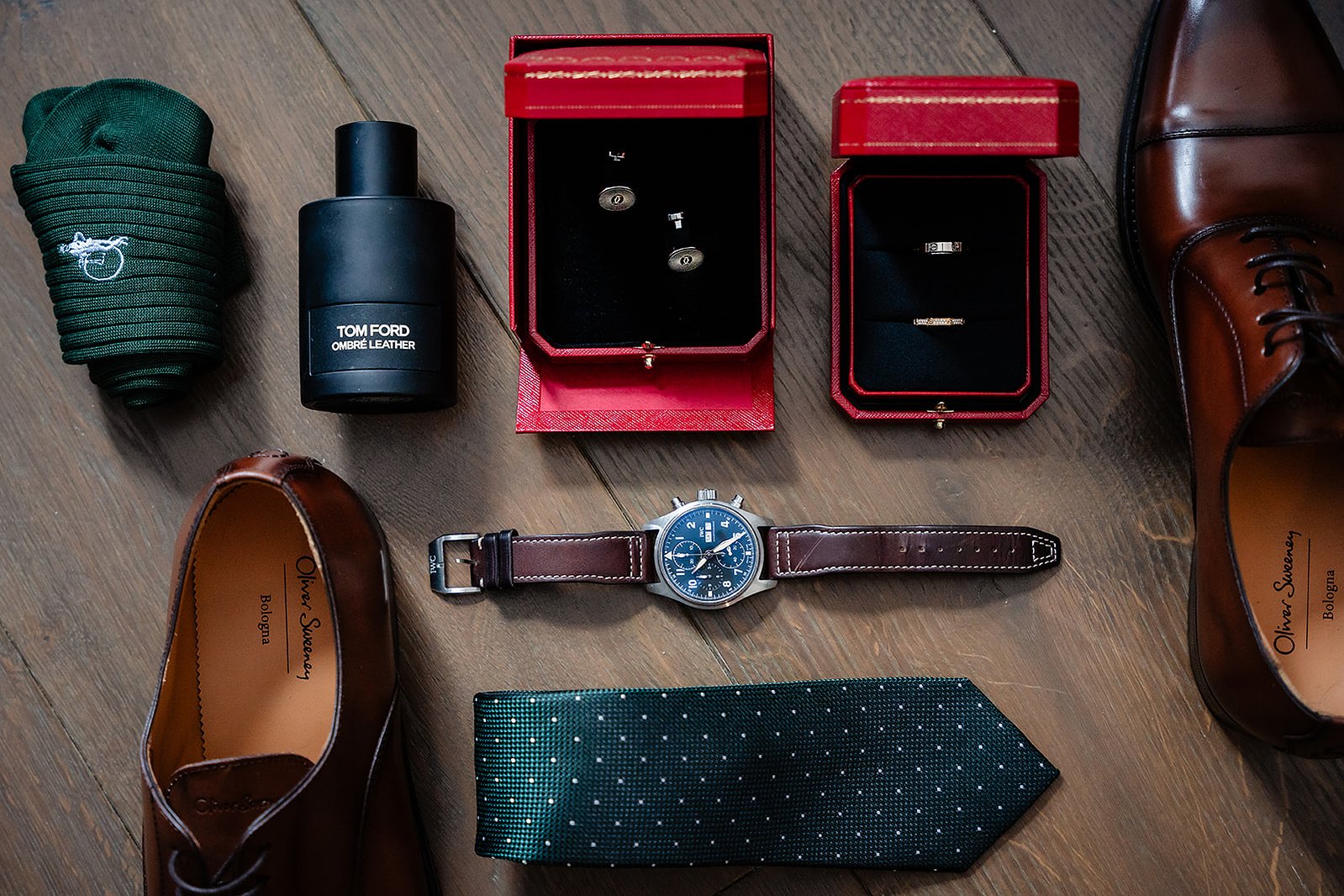 The Old Marylebone Town Hall Wedding Groom Flat Lay