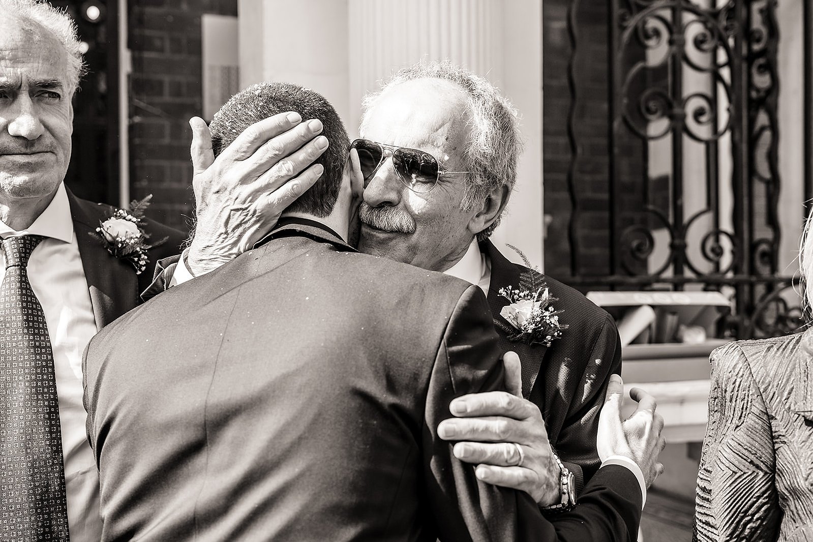 Mayfair Library Wedding Hugs
