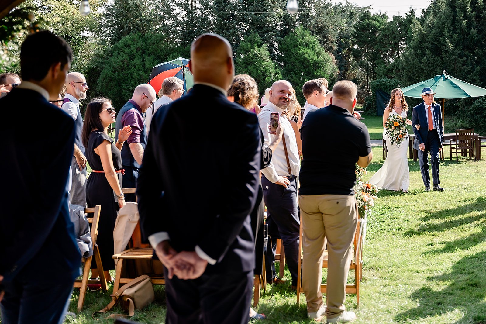 Herons Farm Wedding Walking Down the Aisle