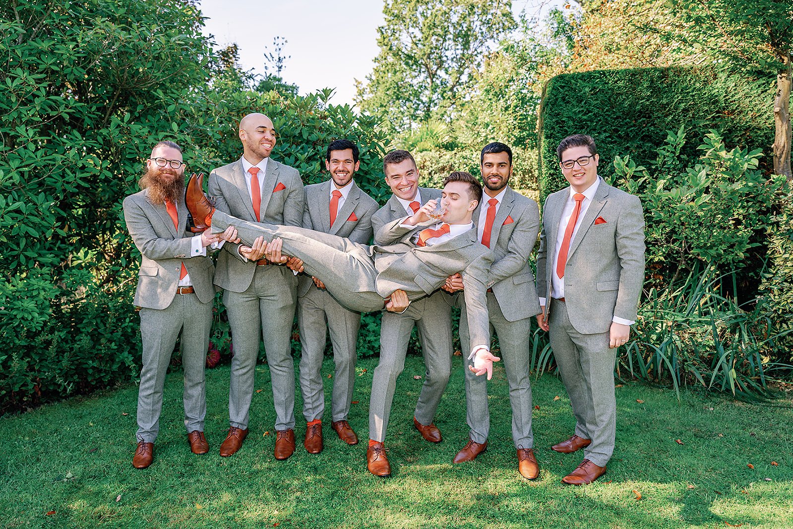 Guildford Manor Hotel & Spa Wedding Groom with Groomsmen