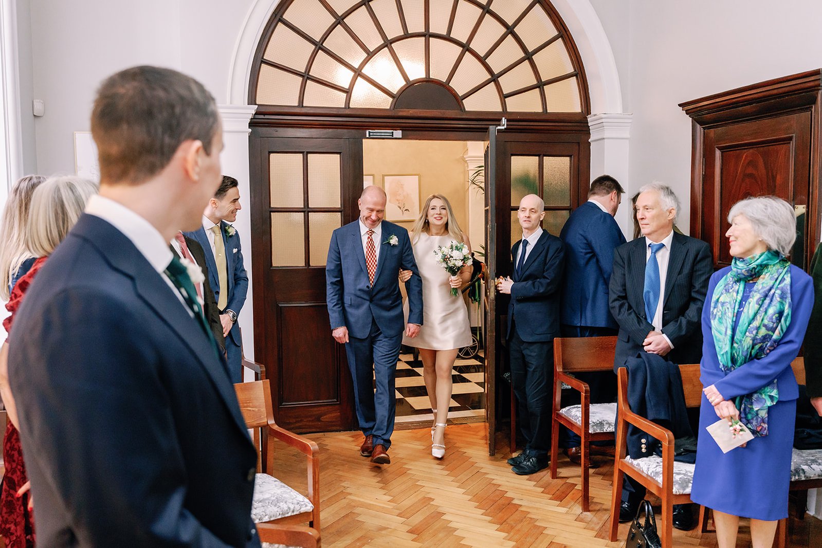 Chelsea Old Town Hall Wedding Bride and Father of the Bride