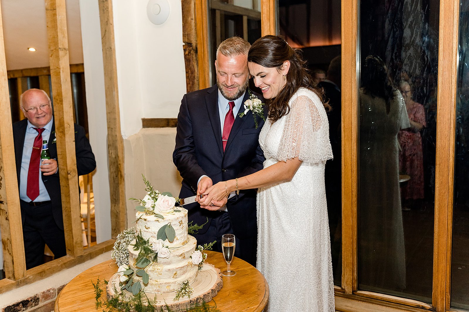 coltsfoot wedding cake cutting