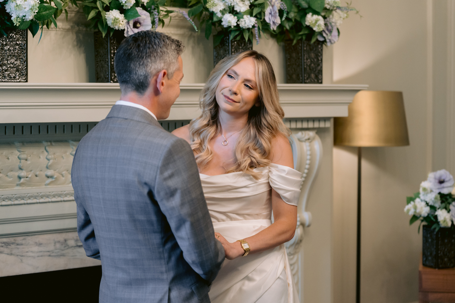 The Old Marylebone Town Hall Wedding Ruth Buscombe and Nathan Divey in the Pimlico Room