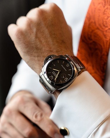 Shoreditch London Wedding Photography Groom Prep Panerai Watch