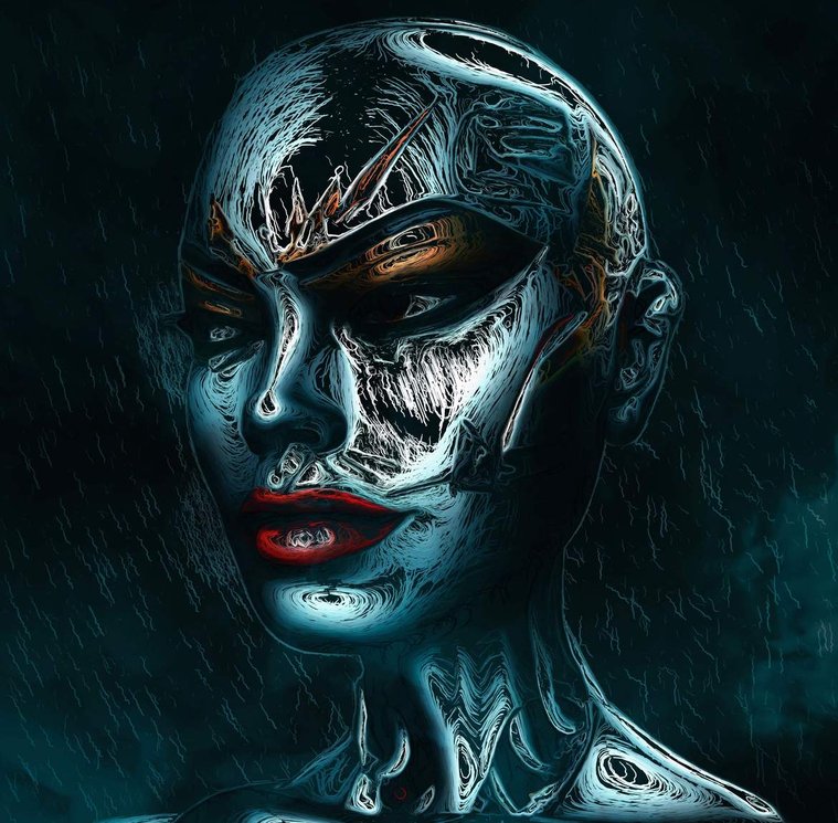 Domina Cyberpunk digital art on curated NFT art platform Nifty Gateway by artist Zuzana Breznanikova