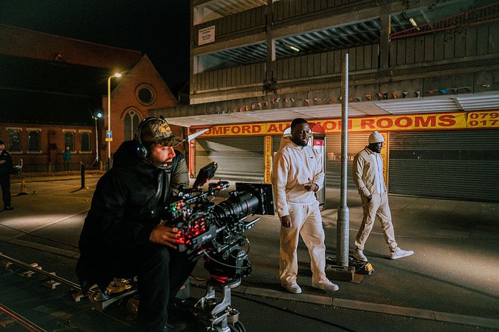 Stormzy and Headie One filming their music video for "Cry No More". BTS shot for STINK.