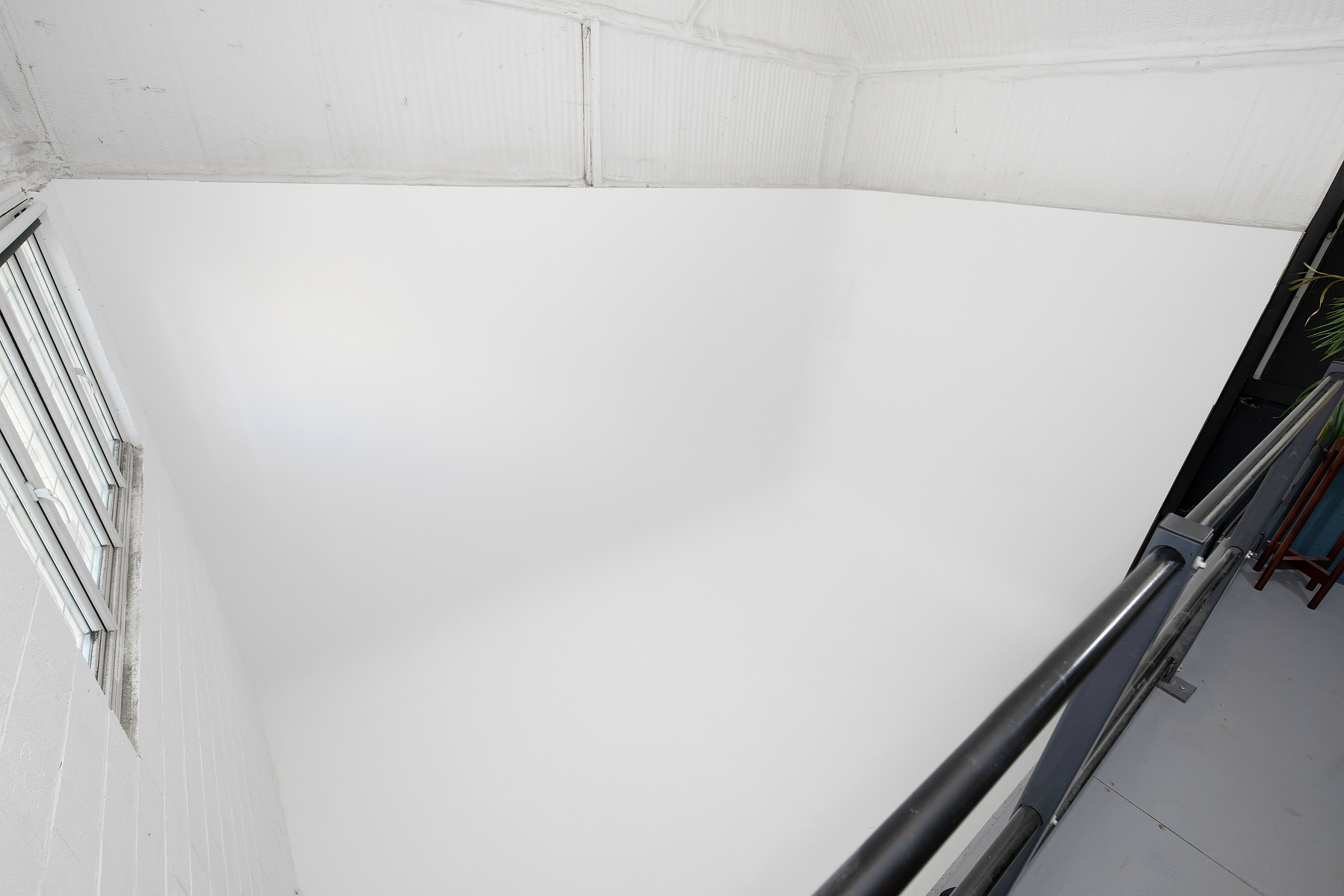 White backdrop studio space for videos and photography