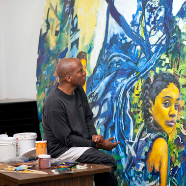 Metro Public Art Inglewood studio Los Angeles. Photo by Todd Gray