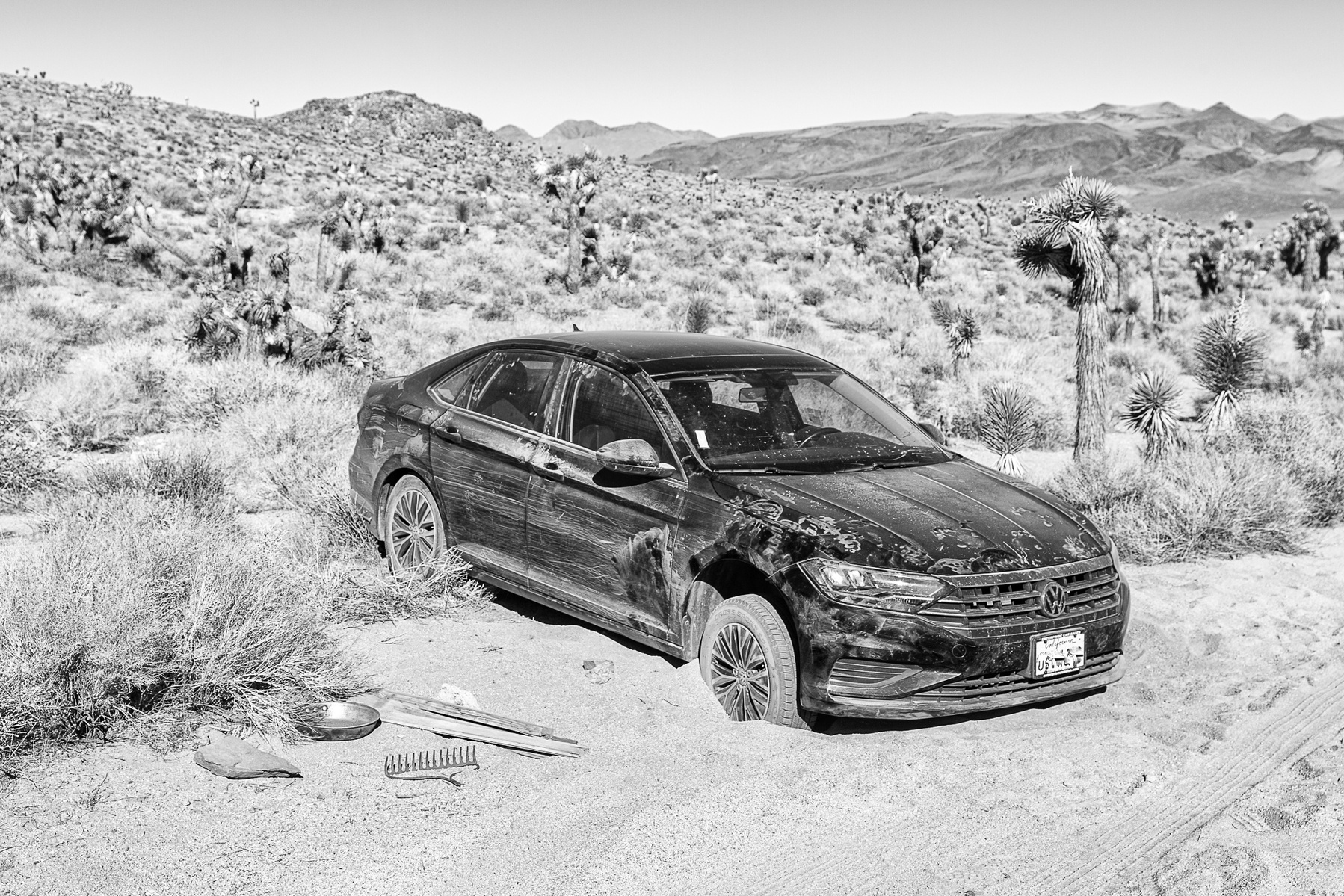 stuck car