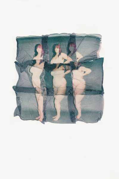 ‘Distorted Bodies’ explores our distorted versions of Beauty and the impact this has on us. Polaroid emulsion lift on watercolour paper.
