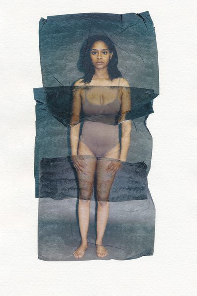 ‘Distorted Bodies’ explores our distorted versions of Beauty and the impact this has on us. Polaroid emulsion lift on watercolour paper.