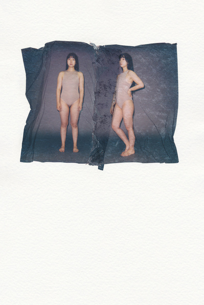 ‘Distorted Bodies’ explores our distorted versions of Beauty and the impact this has on us. Polaroid emulsion lift on watercolour paper.