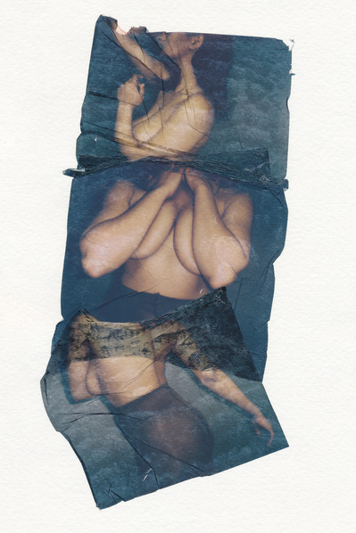 ‘Distorted Bodies’ explores our distorted versions of Beauty and the impact this has on us. Polaroid emulsion lift on watercolour paper.