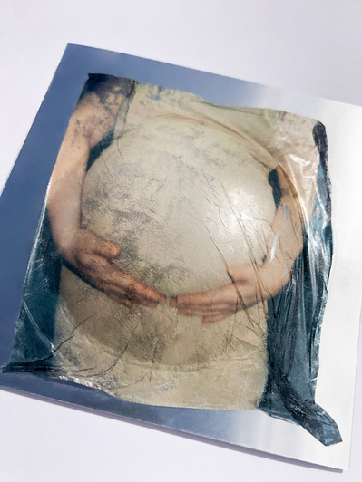 ‘Distorted Bodies’ explores our distorted versions of Beauty and the impact this has on us. Polaroid emulsion lift on mirrored surface.