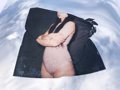 ‘Distorted Bodies’ explores our distorted versions of Beauty and the impact this has on us. Polaroid emulsion lift on mirrored surface.