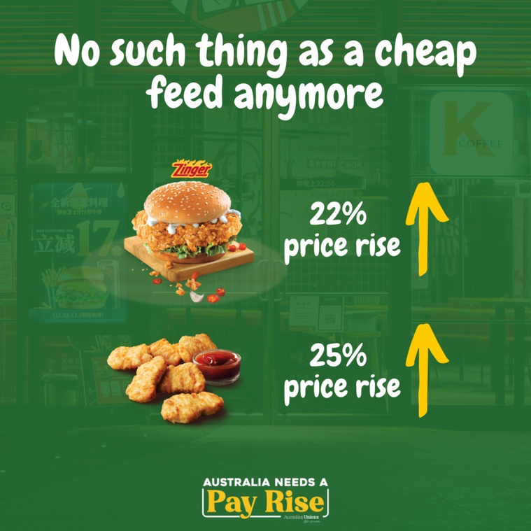 No such thing as a cheap feed anymore. K f c zinger burgers have gone up in price by 22%. Nuggets have gone up 25%. 