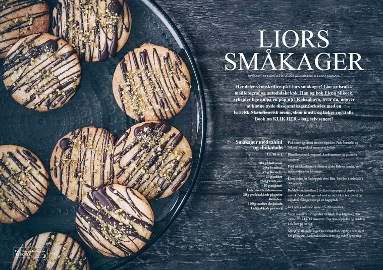 Tahini and dark chocolate shortbread by Lior Zilberstein & Elena Silcock. Shot for Lorang & Co