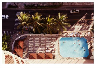 Ohana Waikiki Pool shot at the old Ohana Waikiki West Hotel which is now The Hilton Garden Inn on Kuhio Ave, Honolulu, Oahu, Hawaii by Elle Green