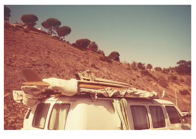 Malibu Surf Van shot at Maibu beach, Los Angeles, California by Elle Green for her wall art Photography series.