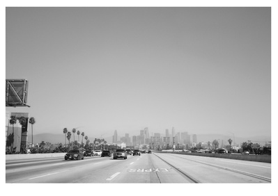 Downtown La shot on the 5 freeway southbound in East Los Angeles by Elle Green for her wall art Photography series.