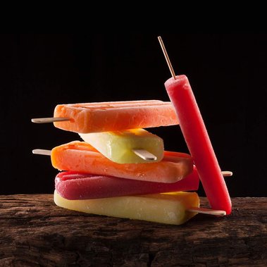 A composition of ice cream pops for food photography