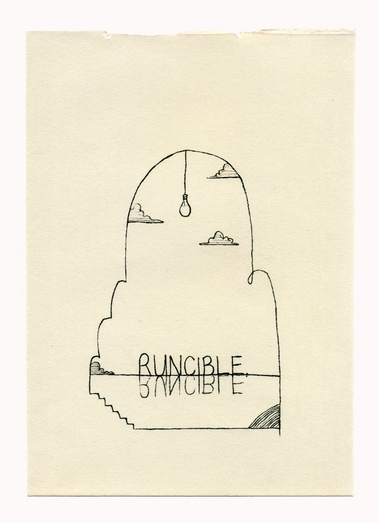 A series of drawings that situate Lear's 'Runcible' within a variety of disparate scenarios. Through a process of contextual shifting the word suggests a multitude of meanings that conflict or contradict. 