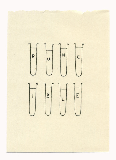 A series of drawings that situate Lear's 'Runcible' within a variety of disparate scenarios. Through a process of contextual shifting the word suggests a multitude of meanings that conflict or contradict. 