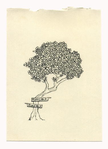 A series of drawings that situate Lear's 'Runcible' within a variety of disparate scenarios. Through a process of contextual shifting the word suggests a multitude of meanings that conflict or contradict. 