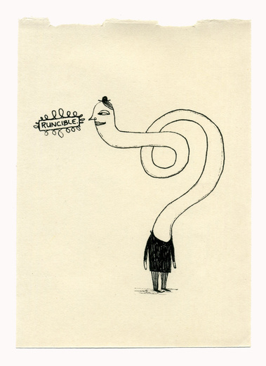A series of drawings that situate Lear's 'Runcible' within a variety of disparate scenarios. Through a process of contextual shifting the word suggests a multitude of meanings that conflict or contradict. 