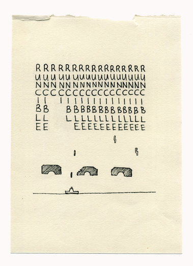 A series of drawings that situate Lear's 'Runcible' within a variety of disparate scenarios. Through a process of contextual shifting the word suggests a multitude of meanings that conflict or contradict. 