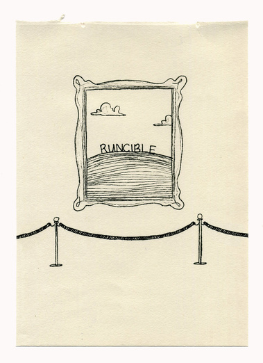 A series of drawings that situate Lear's 'Runcible' within a variety of disparate scenarios. Through a process of contextual shifting the word suggests a multitude of meanings that conflict or contradict. 