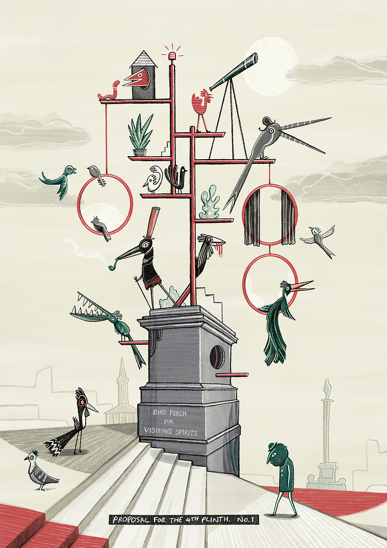 Proposal for the Fourth Plinth – Bird Perch for Visiting Spirits – Matt Lee