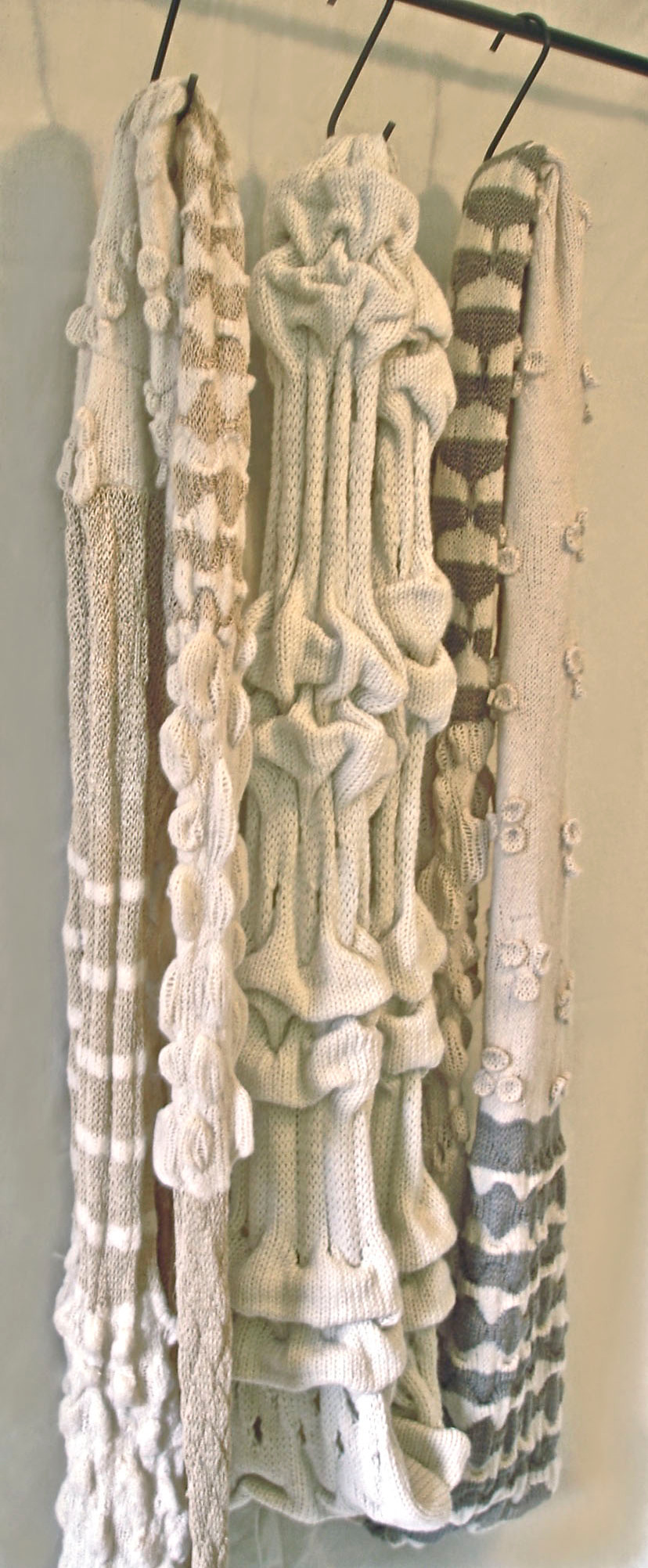 knitted, naturally dyed scarves