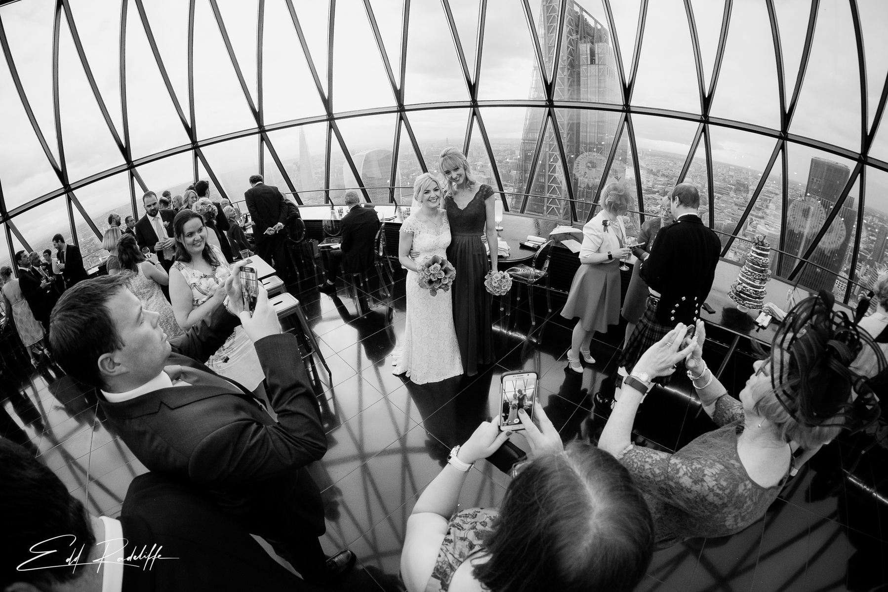 View from wedding breakfast at Searcy's, 30 St Mary's Axe, London from Edd Radcliffe Photography - documentary style wedding photography