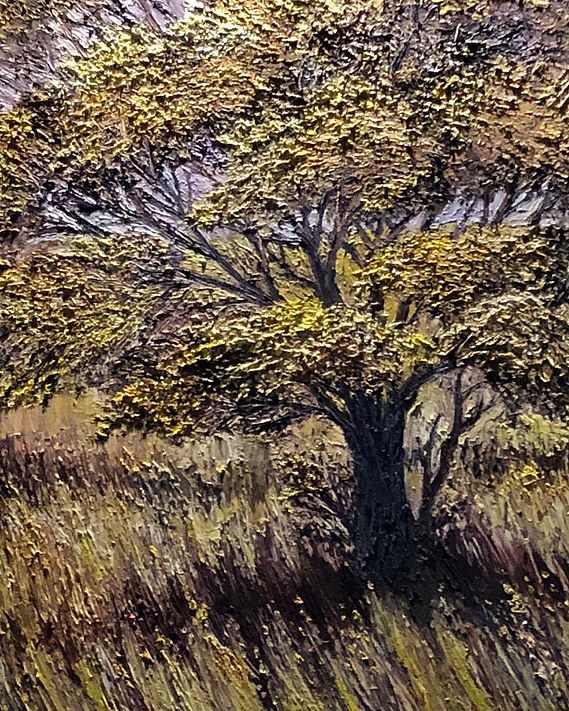 This painting shows the thick texture typical of my paintings.