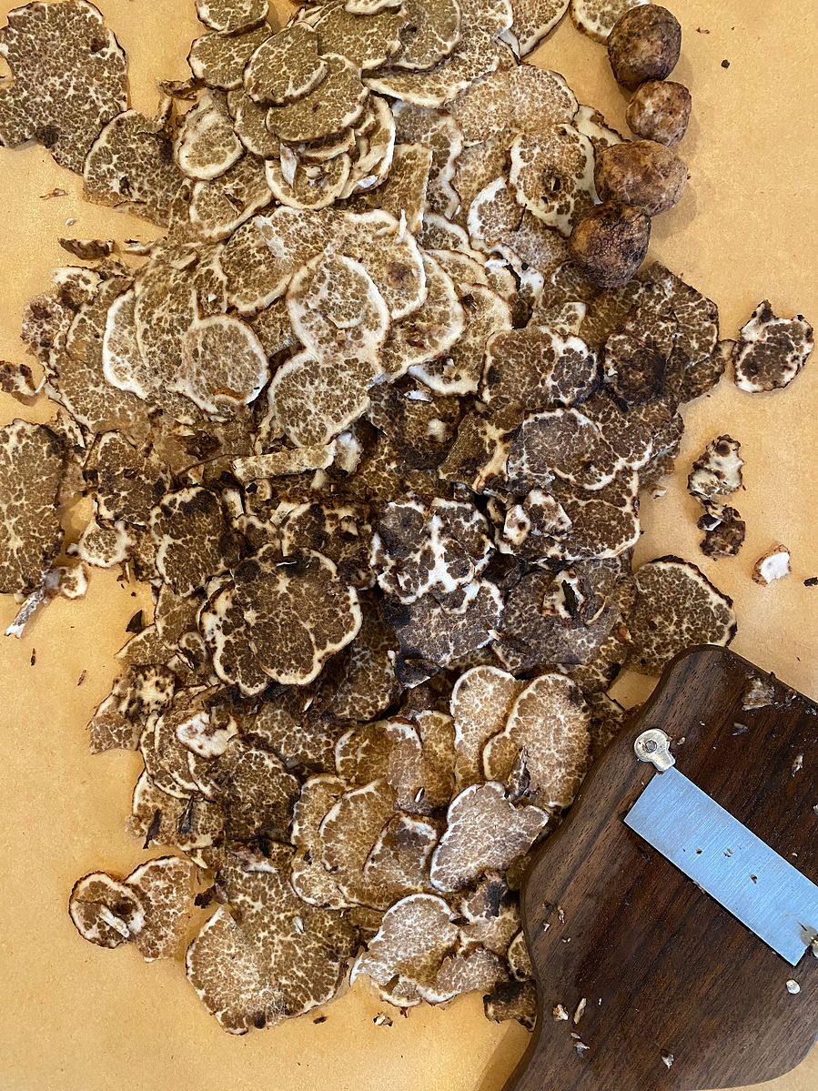 wild harvested blue ridge Appalachian native truffles with truffle shaver and slices