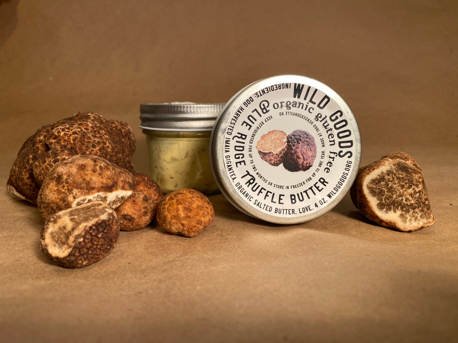 wild goods blue ridge Appalachian truffle butter dog harvested