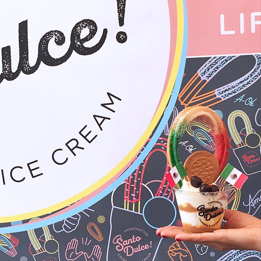 amlgmatd, santo dulce, graphic design, logo design, logo, logotype, branding, brand identity, illustration, churros, ice cream, churros & ice cream, food truck, food truck design, wrap design